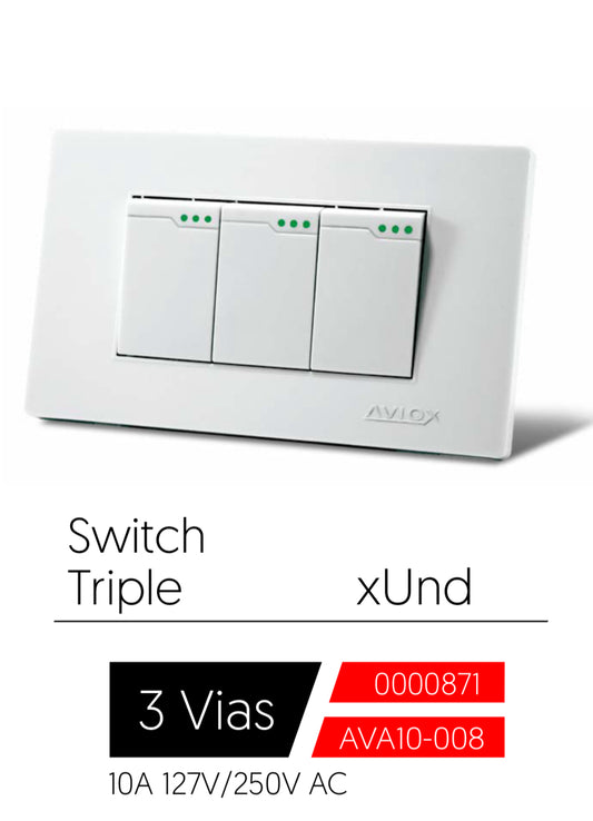 Swiche Triple 3 Vias Blanco